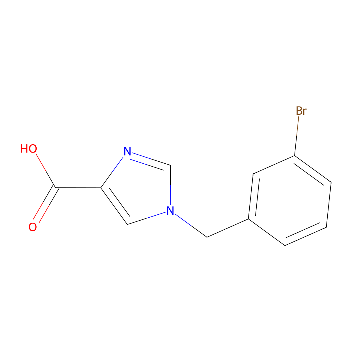 1-[(3-Bromophenyl)methyl]-1H-imidazole-4-carboxylic acid molecular structure, CAS 1439902-92-7