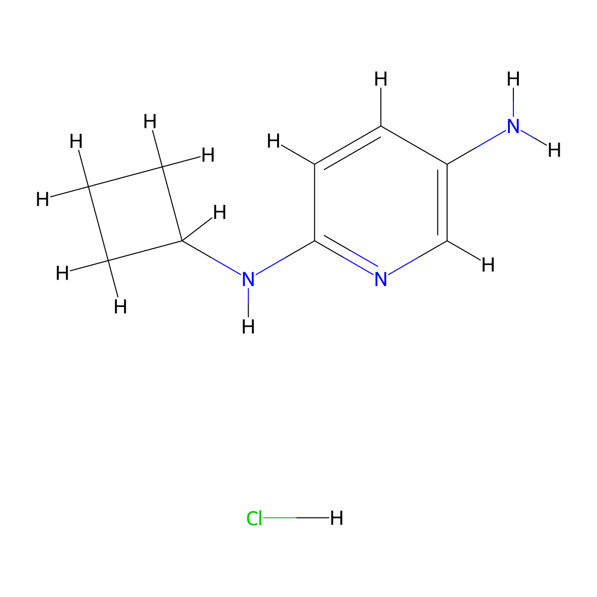 N2-Cyclobutylpyridine-2,5-diamine hydrochloride molecular structure, CAS 1439902-93-8