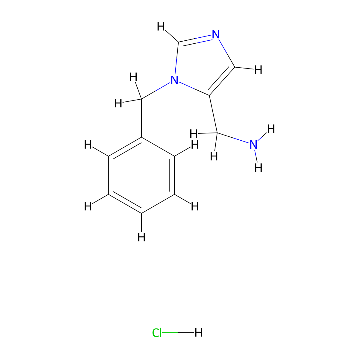 (1-Benzyl-1H-imidazol-5-yl)methanamine hydrochloride molecular structure, CAS 1439902-95-0