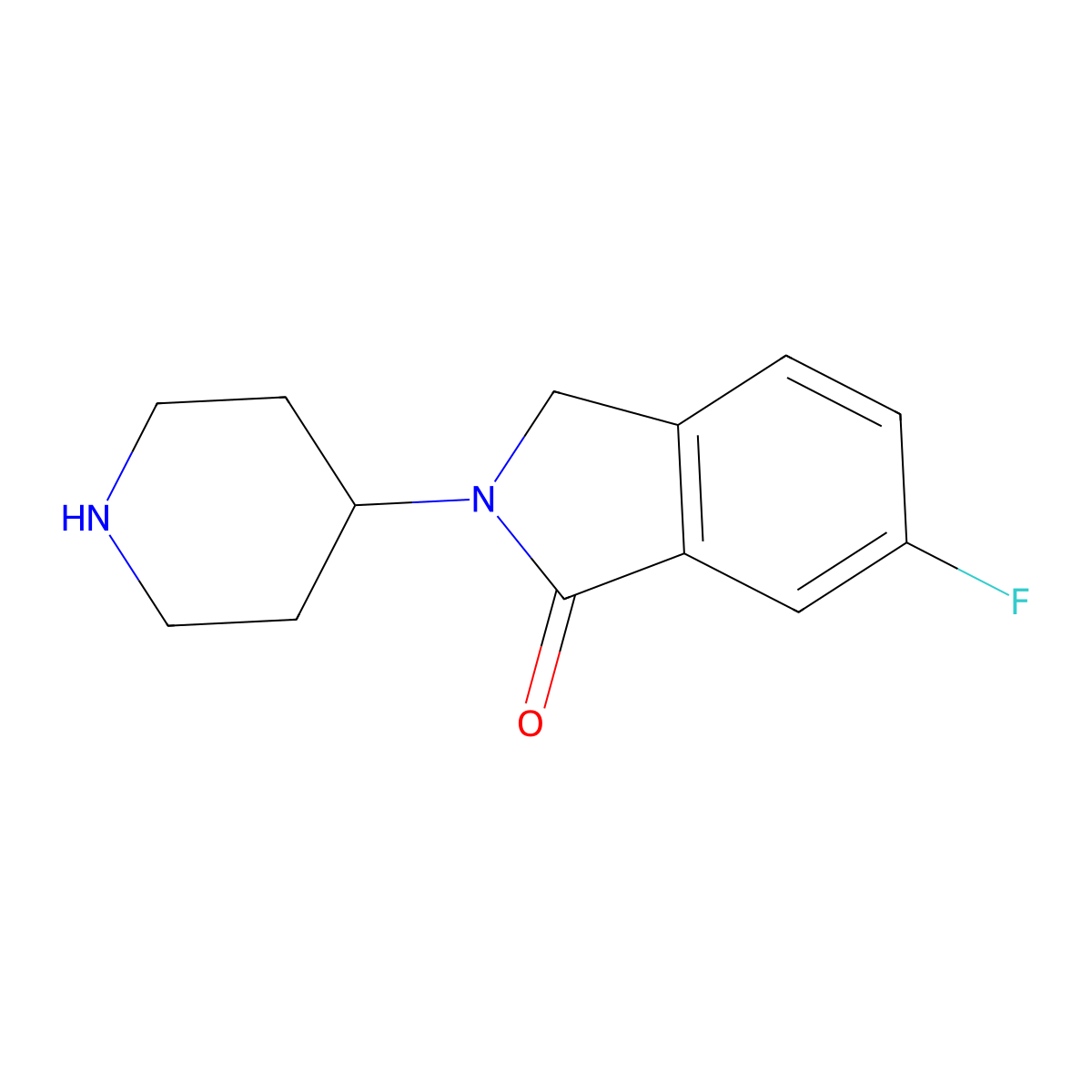 6-Fluoro-2-(piperidin-4-yl)-2,3-dihydro-1H-isoindol-1-one molecular structure, CAS 1439902-96-1