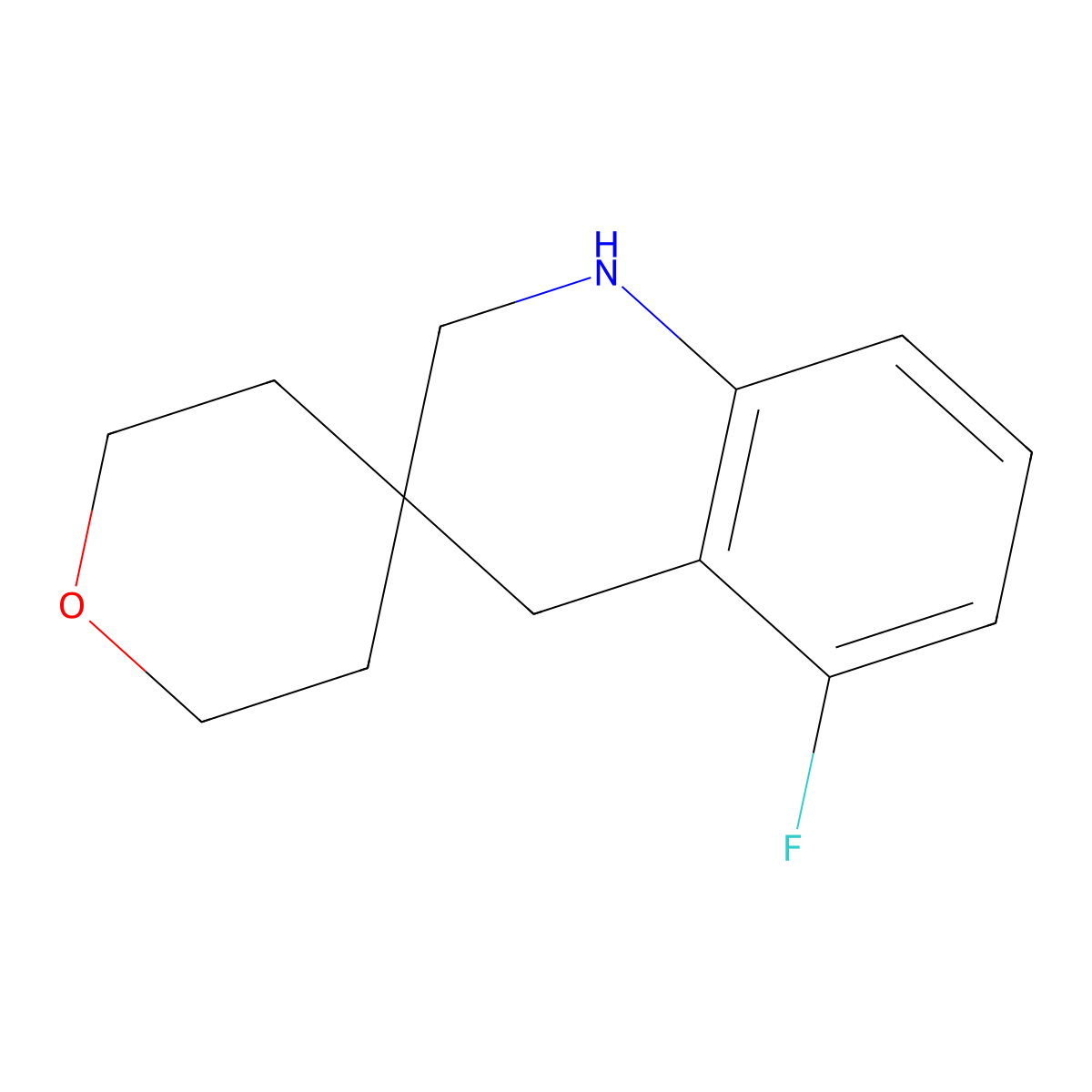5'-Fluoro-2',4'-dihydro-1'H-spiro[oxane-4,3'-quinoline] molecular structure, CAS 1439902-99-4