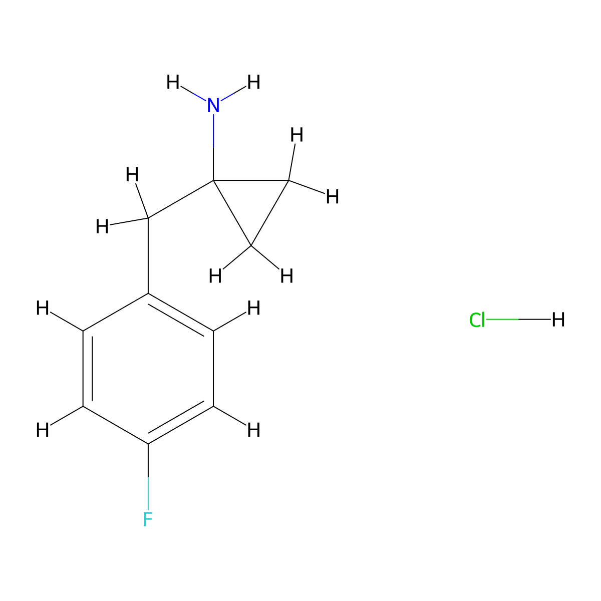 1-((4-Fluorophenyl)methyl)cyclopropan-1-amine hydrochloride molecular structure, CAS 1439903-05-5