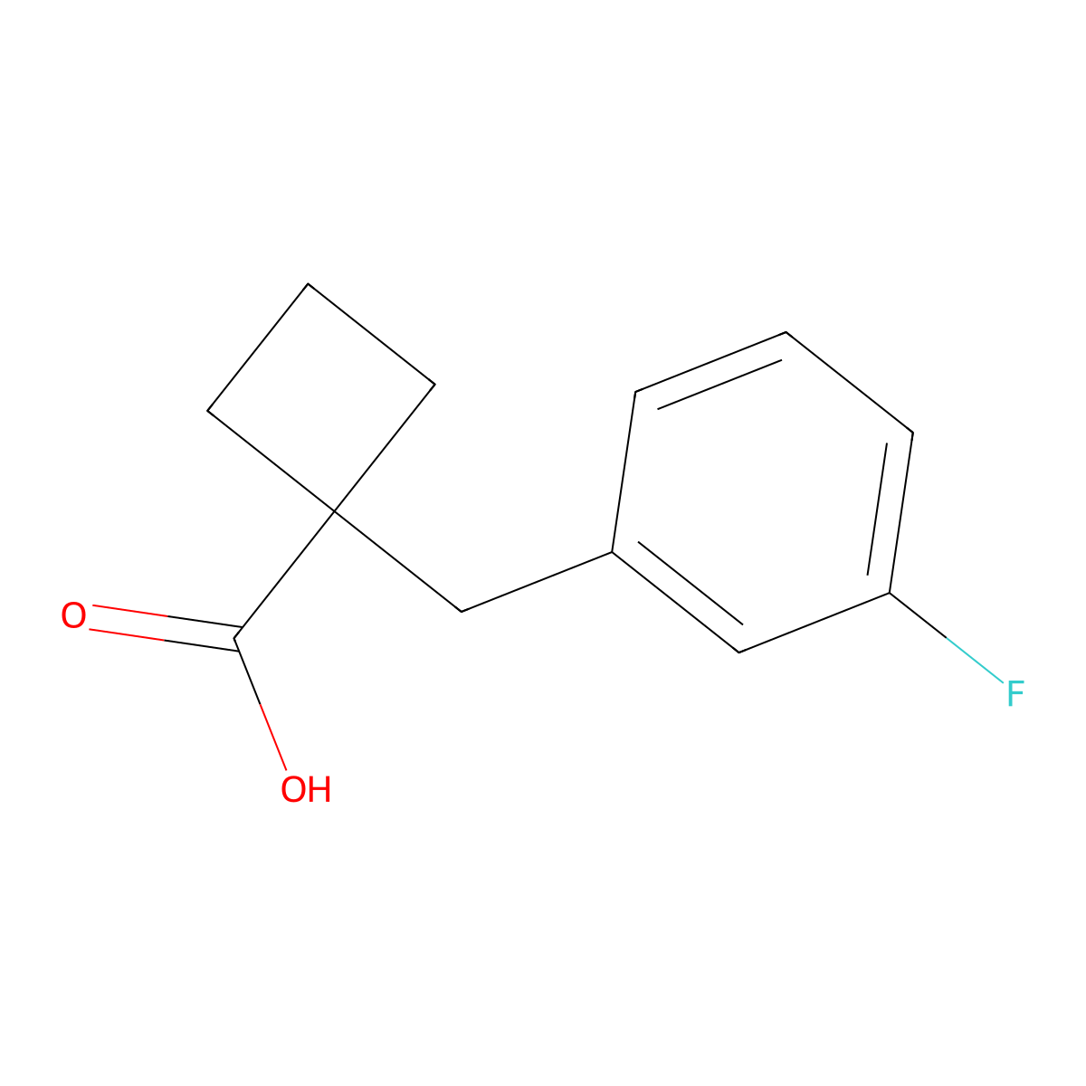 1-[(3-Fluorophenyl)methyl]cyclobutane-1-carboxylic acid molecular structure, CAS 1439903-06-6