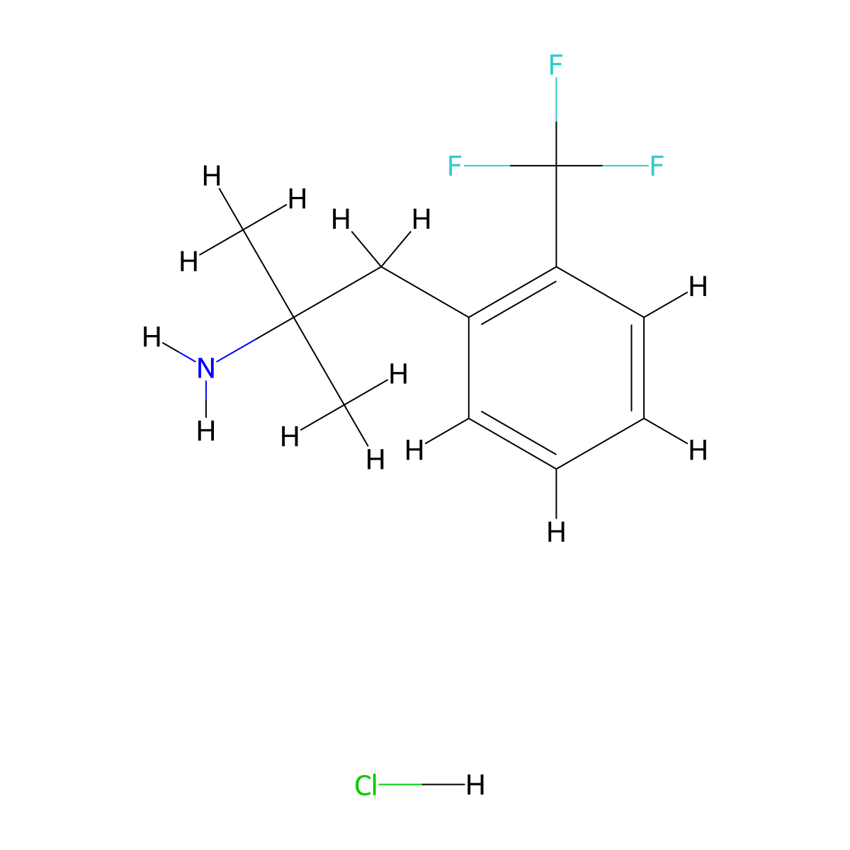 2-Methyl-1-[2-(trifluoromethyl)phenyl]propan-2-amine hydrochloride molecular structure, CAS 1439903-08-8