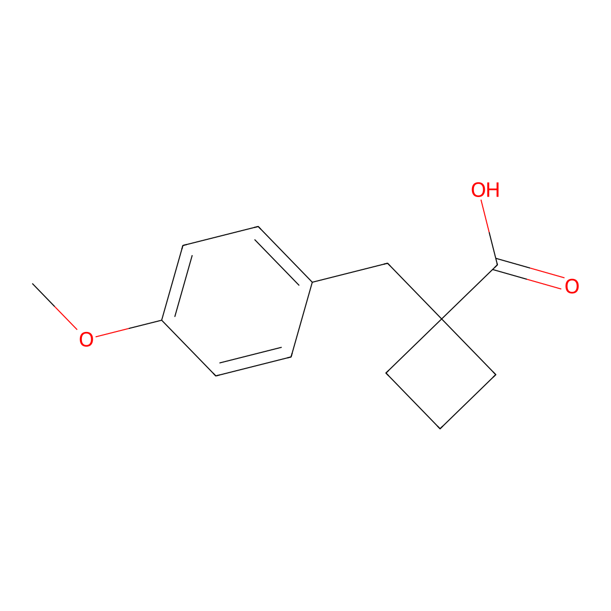 1-(4-Methoxybenzyl)cyclobutanecarboxylic acid molecular structure, CAS 1439903-09-9