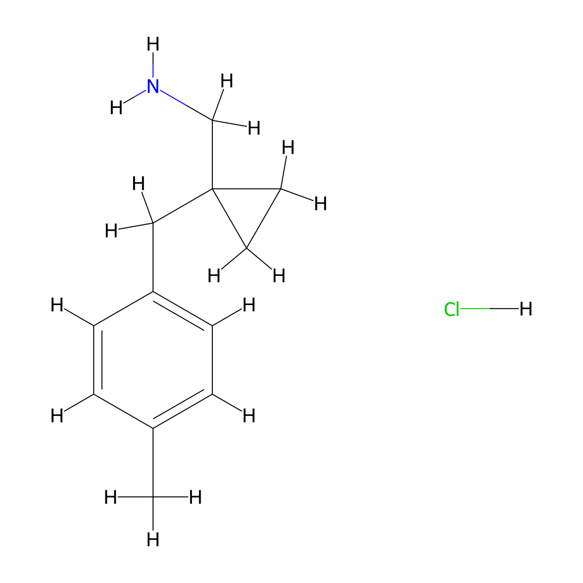 1-[(4-Methylphenyl)methyl]cyclopropyl-methanamine hydrochloride molecular structure, CAS 1439903-11-3