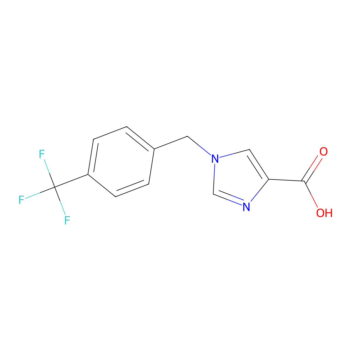 1-[4-(Trifluoromethyl)benzyl]-1H-imidazole-4-carboxylic acid molecular structure, CAS 1439903-15-7