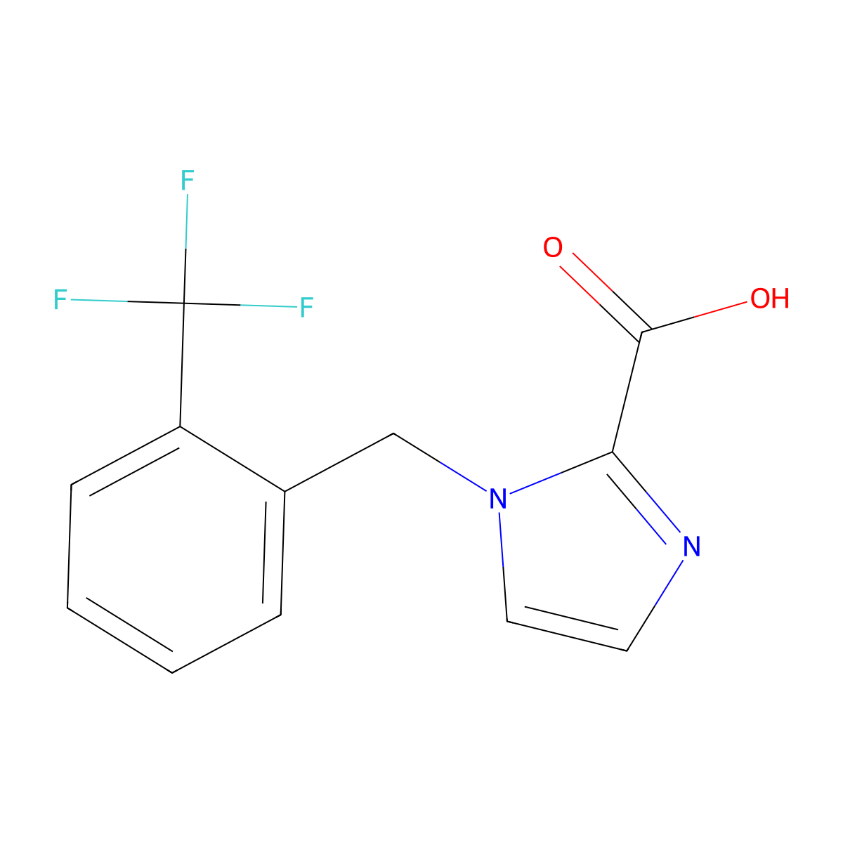 1-[2-(Trifluoromethyl)benzyl]-1H-imidazole-2-carboxylic acid molecular structure, CAS 1439903-16-8