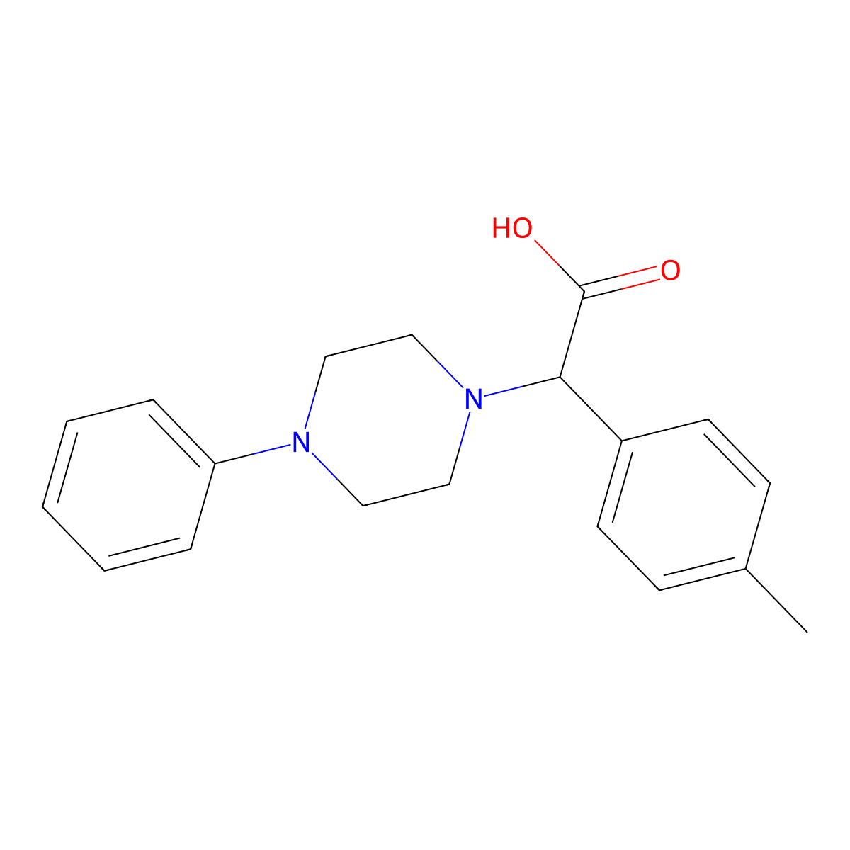 (4-Methylphenyl)(4-phenylpiperazin-1-YL)acetic acid molecular structure, CAS 1439903-17-9