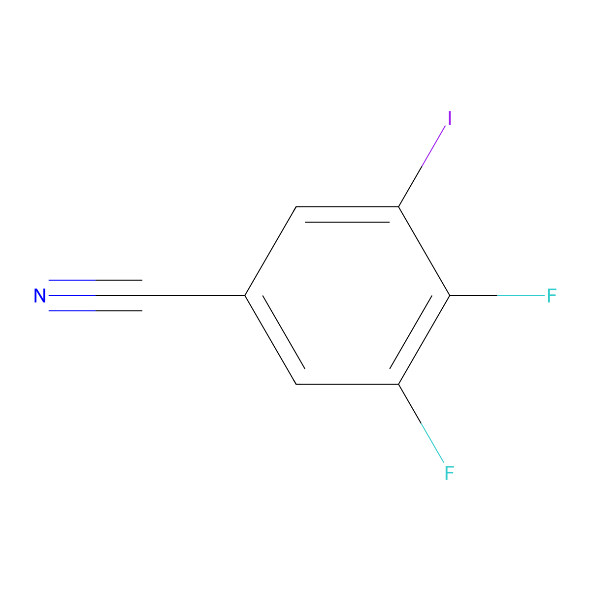 3,4-Difluoro-5-iodobenzonitrile molecular structure, CAS 1439903-28-2