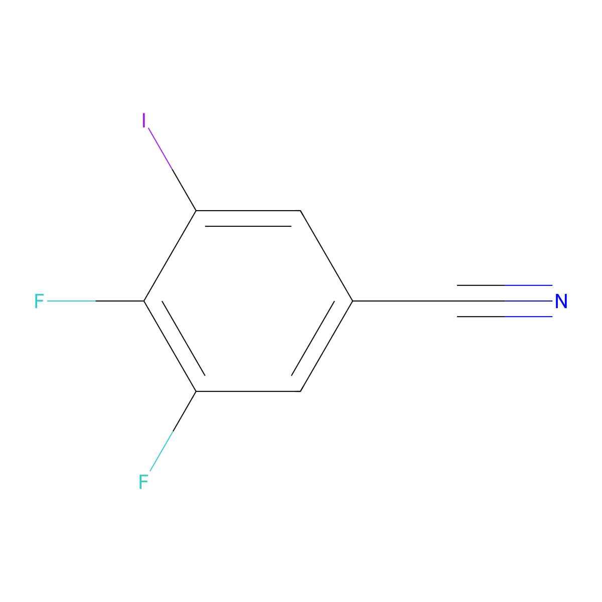 3,4-Difluoro-5-iodobenzonitrile molecular structure, CAS 1439903-28-2