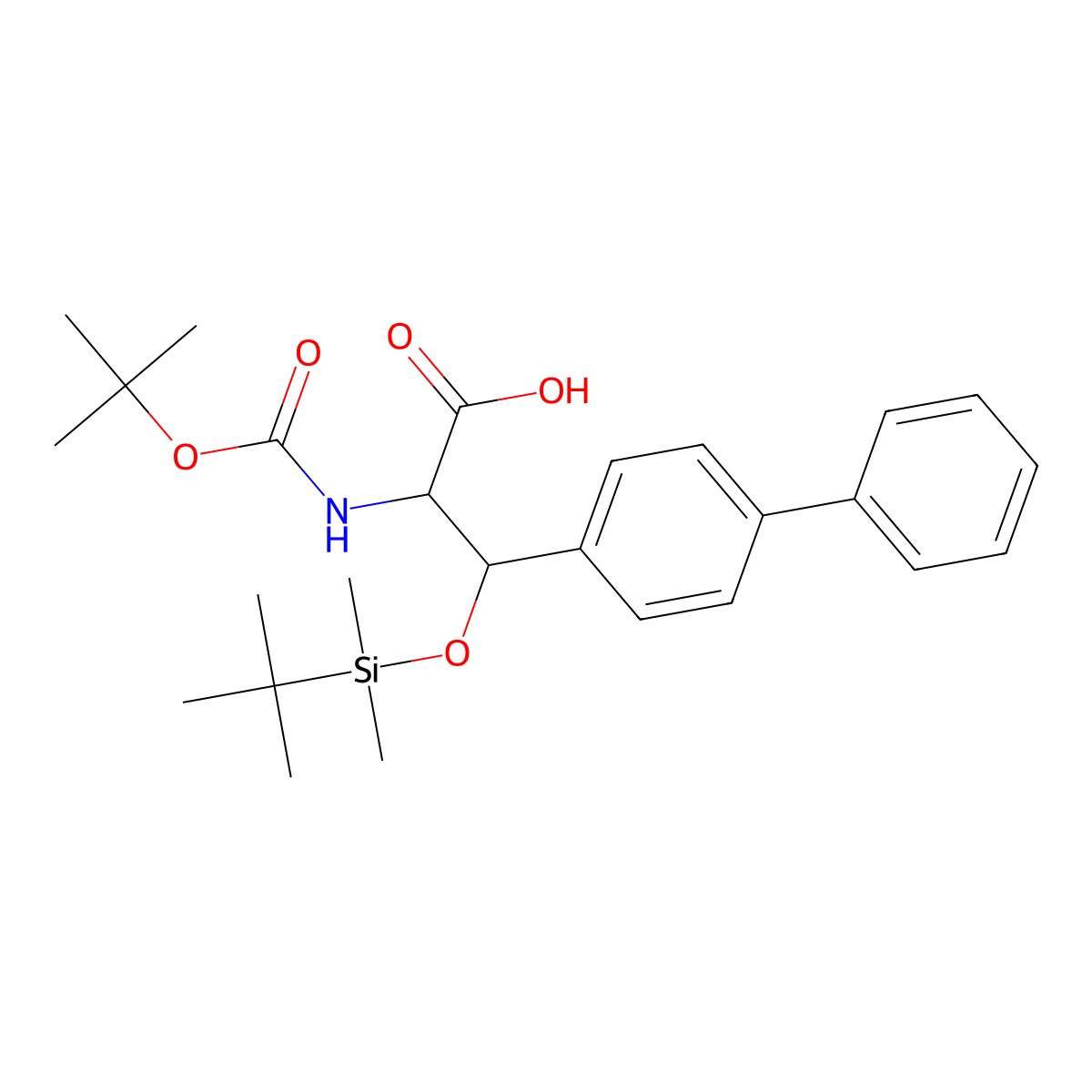 3-([1,1'-Biphenyl]-4-yl)-2-((tert-butoxycarbonyl)amino)-3-((tert-butyldimethylsilyl)oxy)propanoic acid molecular structure, CAS 1439903-74-8