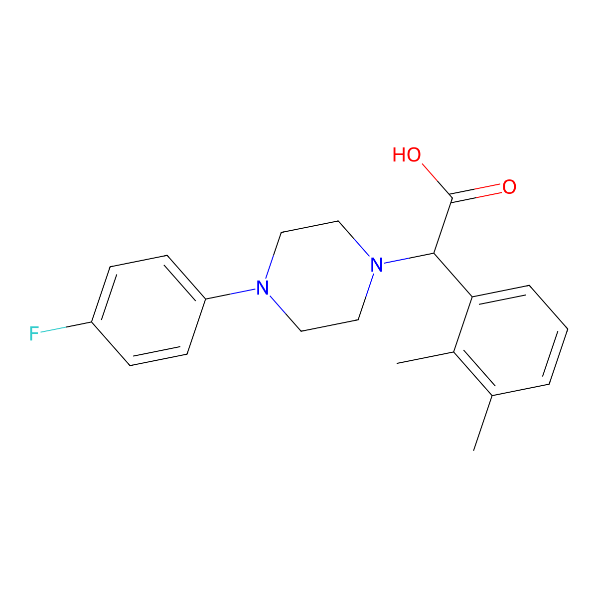 2-(2,3-Dimethylphenyl)-2-(4-(4-fluorophenyl)piperazin-1-yl)acetic acid molecular structure, CAS 1439903-79-3