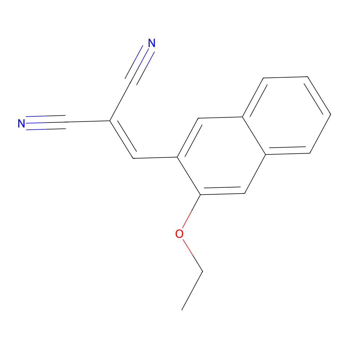 2-((3-Ethoxynaphthalen-2-yl)methylene)malononitrile molecular structure, CAS 1439903-98-6