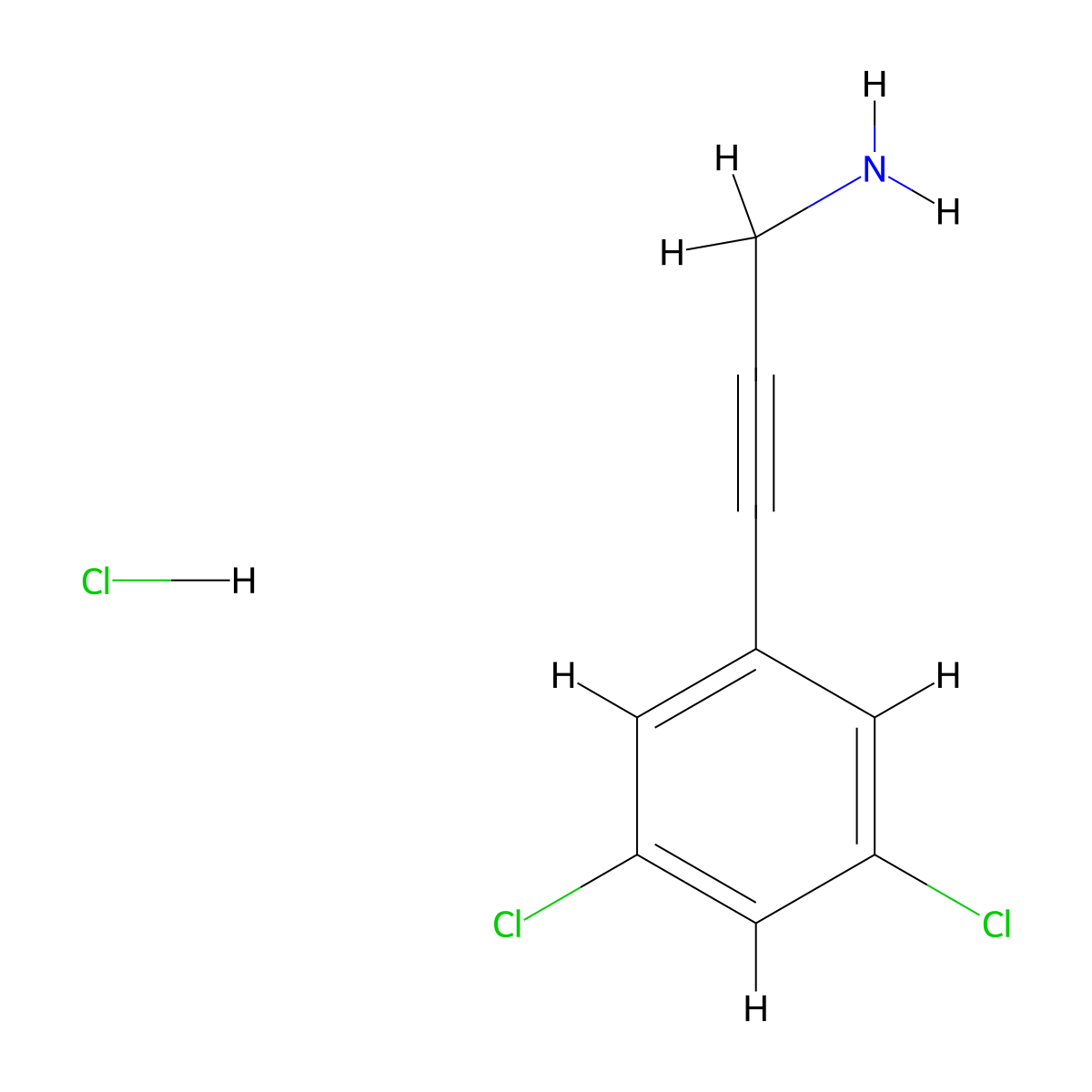 3-(3,5-Dichlorophenyl)prop-2-YN-1-amine hydrochloride molecular structure, CAS 1439904-65-0