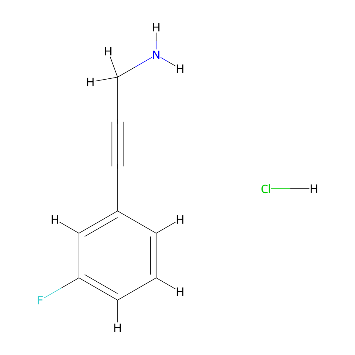 3-(3-Fluorophenyl)prop-2-yn-1-amine hydrochloride molecular structure, CAS 1439904-80-9