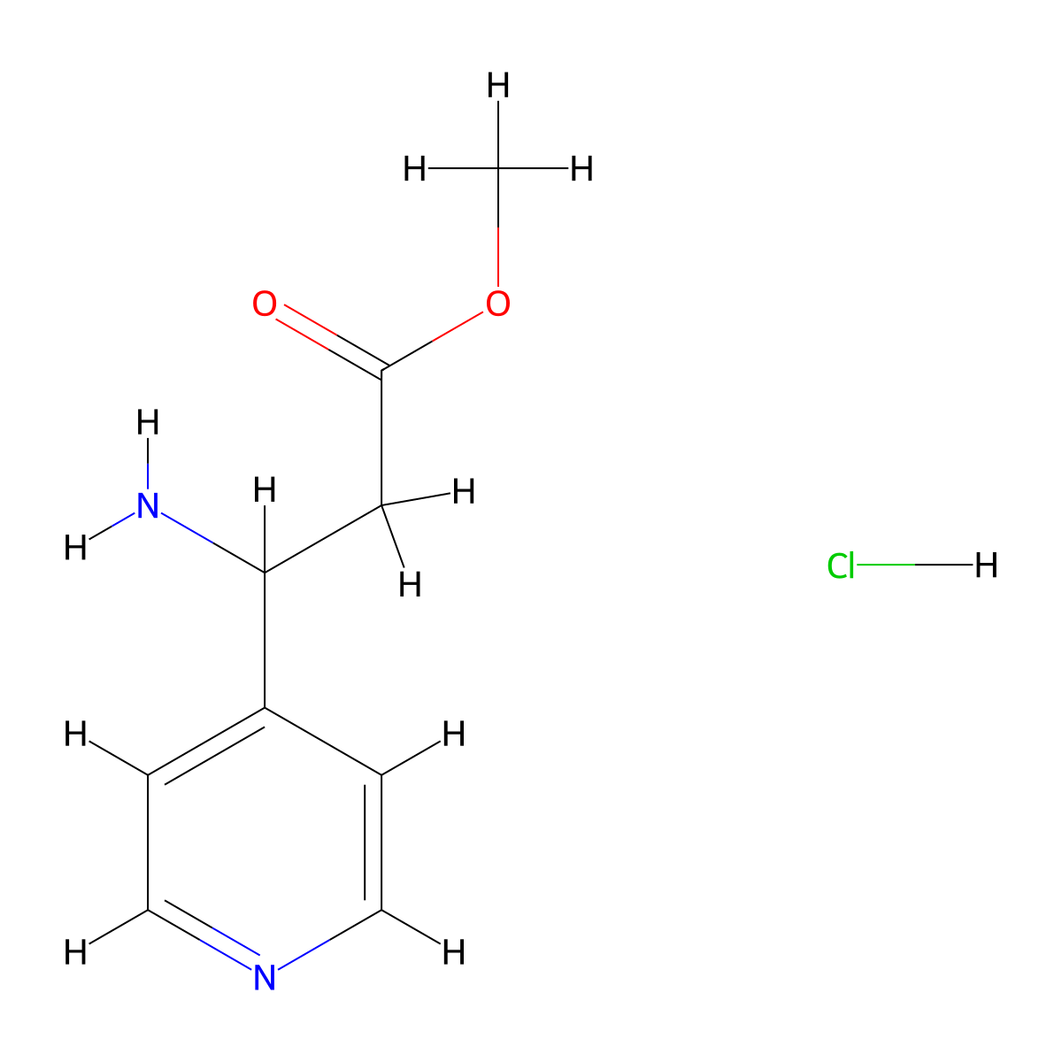 Methyl 3-amino-3-(pyridin-4-YL)propanoate hydrochloride molecular structure, CAS 1439905-05-1