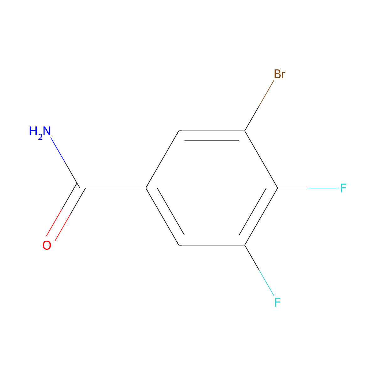 3-Bromo-4,5-difluorobenzamide molecular structure, CAS 1439905-16-4