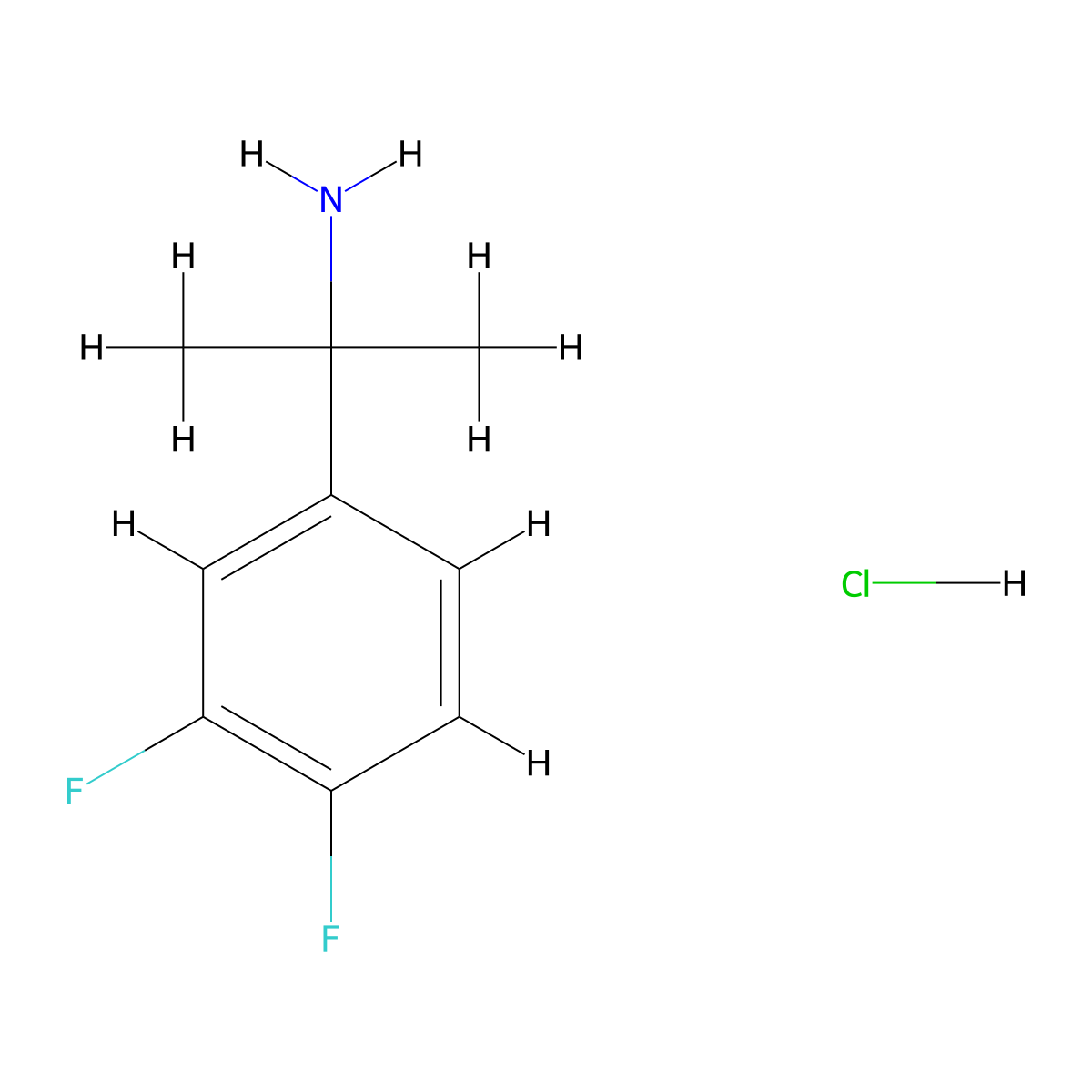 2-(3,4-Difluorophenyl)propan-2-amine hydrochloride molecular structure, CAS 1439905-31-3
