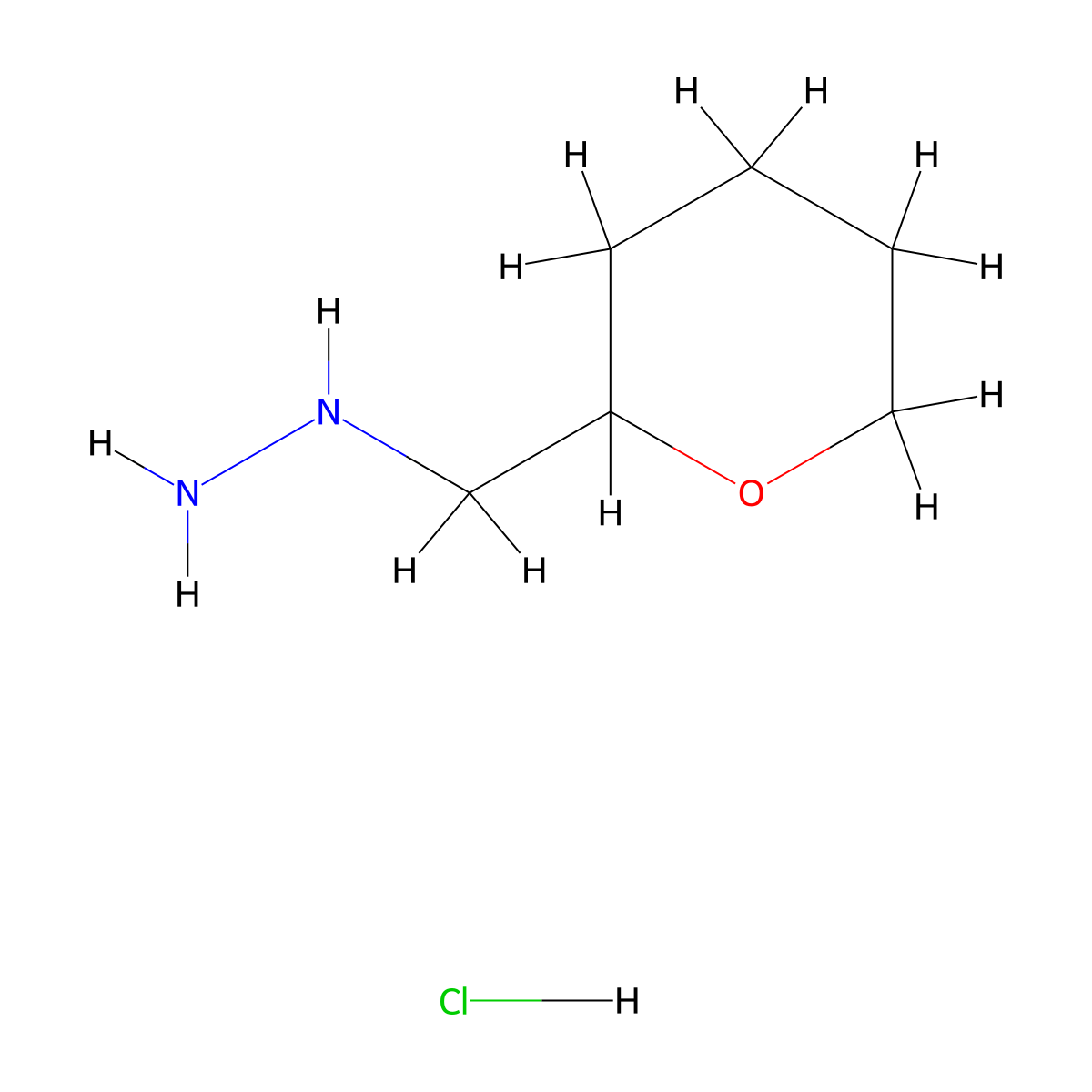 (Oxan-2-ylmethyl)hydrazine hydrochloride molecular structure, CAS 1439905-36-8