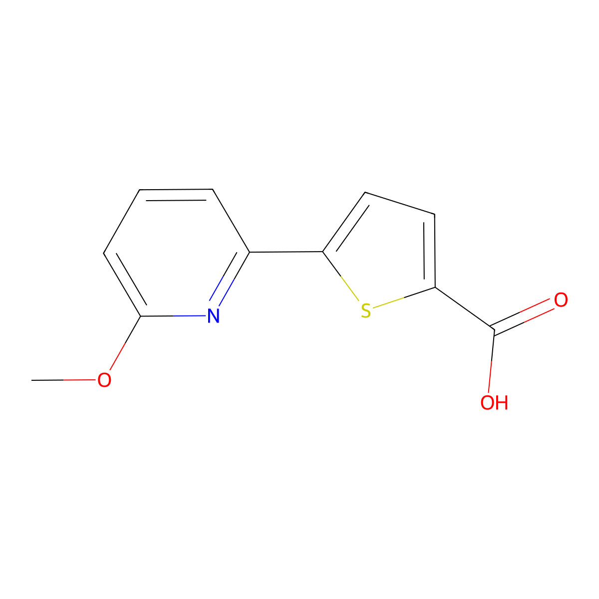 5-(6-Methoxy-2-pyridinyl)-2-thiophenecarboxylic acid molecular structure, CAS 1439905-41-5