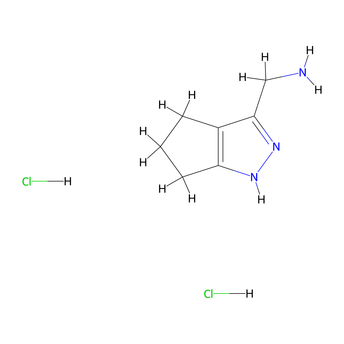 1-{1H,4H,5H,6H-cyclopenta[c]pyrazol-3-yl}methanamine dihydrochloride molecular structure, CAS 1439905-47-1
