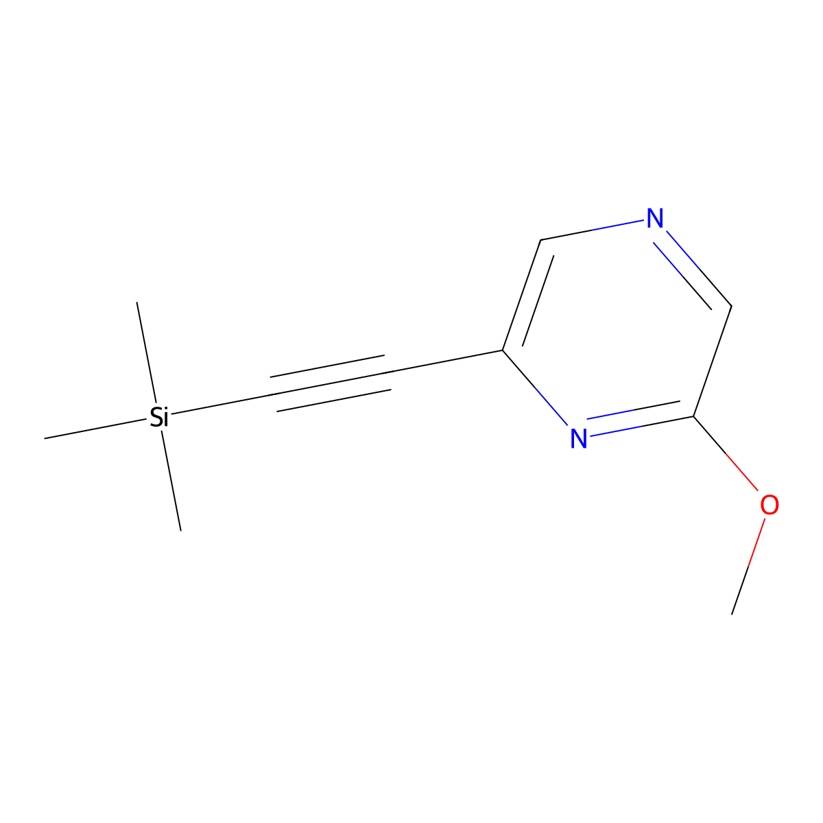 2-(6-Methoxypyrazin-2-yl)ethynyl-trimethylsilane molecular structure, CAS 1439908-01-6