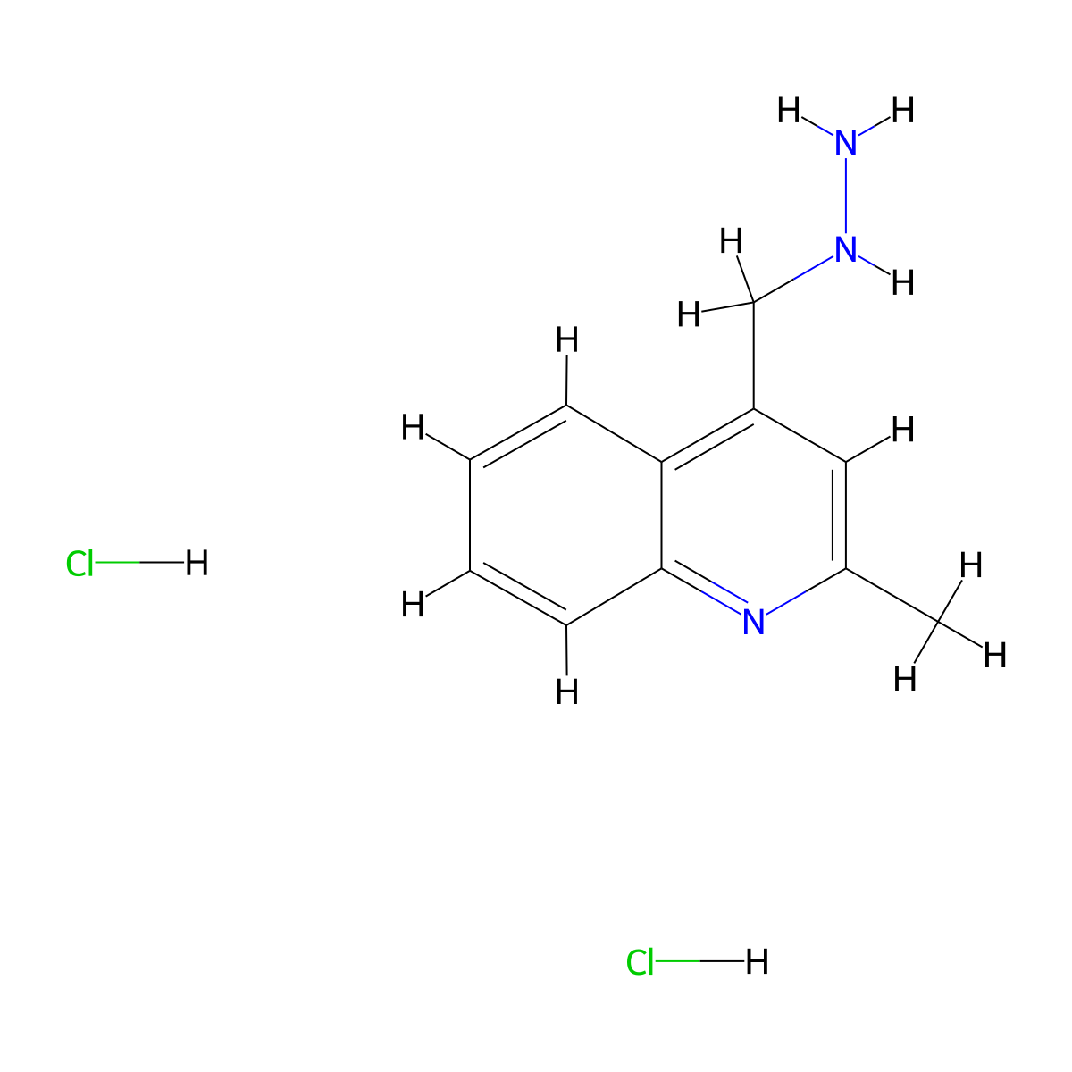 4-(Hydrazinylmethyl)-2-methylquinoline dihydrochloride molecular structure, CAS 1439908-02-7