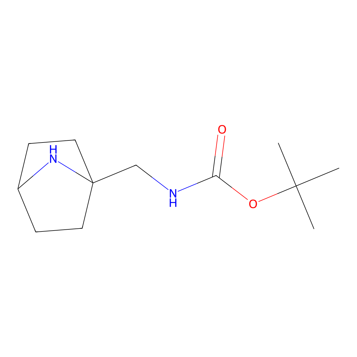 tert-butyl N-((7-azabicyclo(2.2.1)heptan-1-yl)methyl)carbamate molecular structure, CAS 1439908-04-9