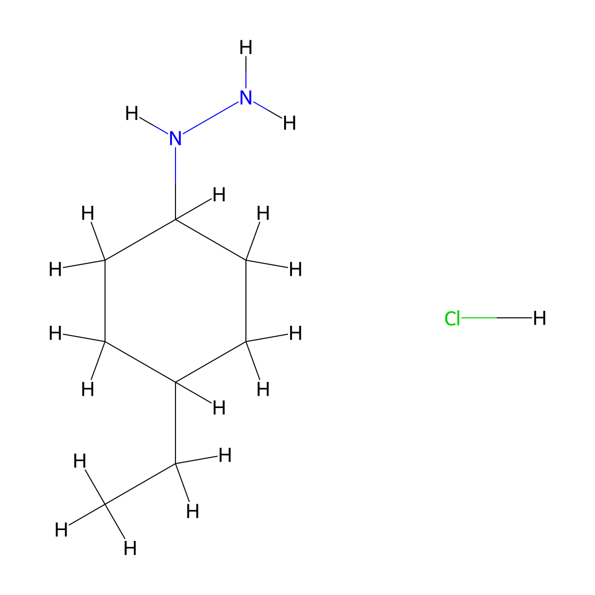 (4-Ethylcyclohexyl)hydrazine hydrochloride molecular structure, CAS 1439908-08-3