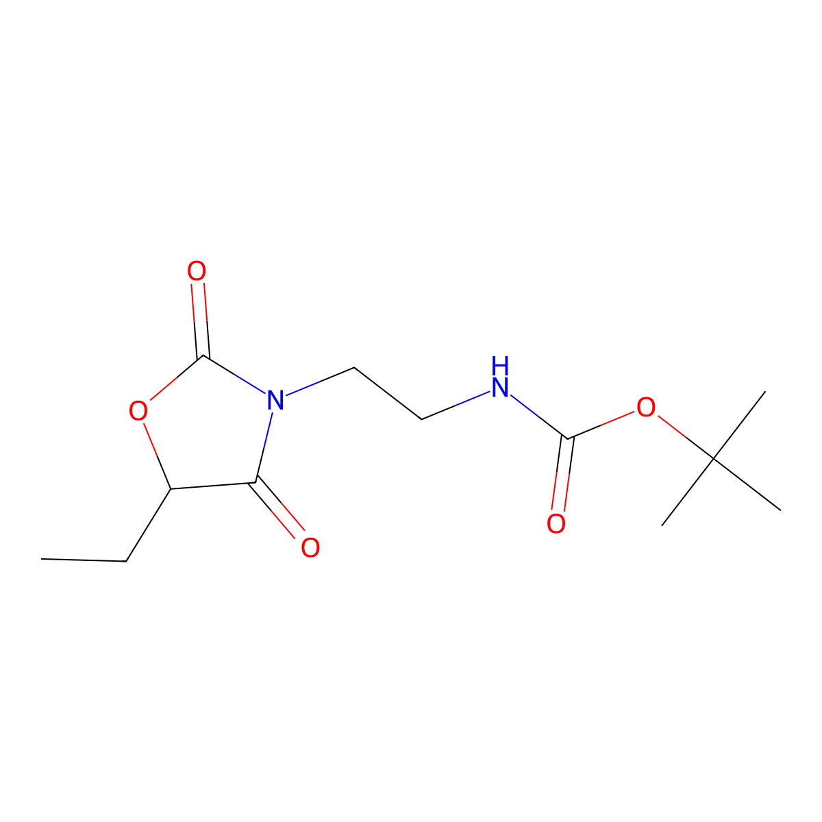 tert-Butyl (2-(5-ethyl-2,4-dioxooxazolidin-3-yl)ethyl)carbamate molecular structure, CAS 1439908-21-0