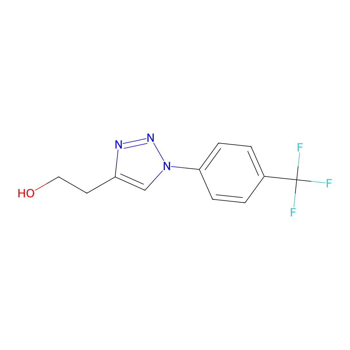 2-{1-[4-(trifluoromethyl)phenyl]-1H-1,2,3-triazol-4-yl}ethan-1-ol molecular structure, CAS 1439908-23-2