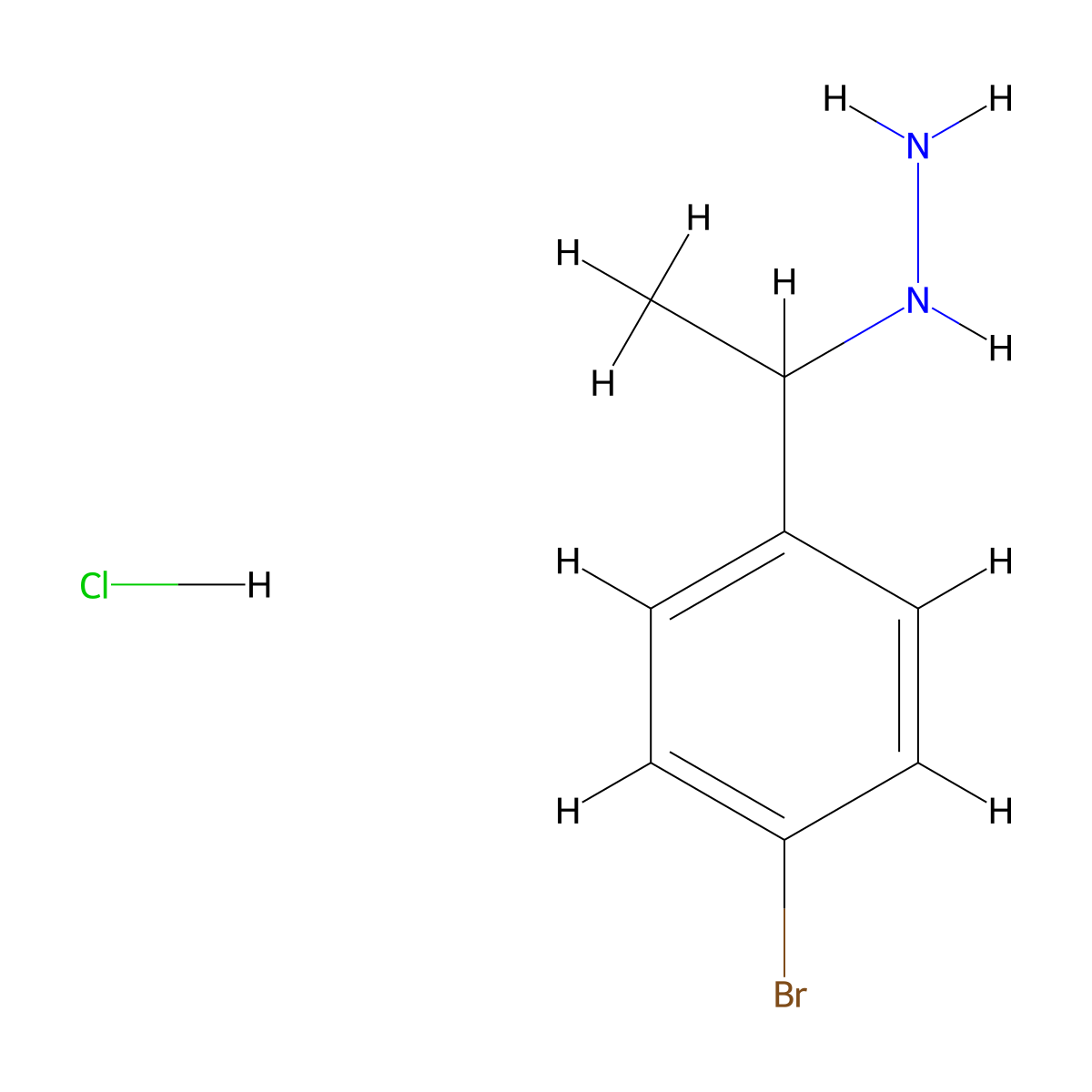 [1-(4-Bromophenyl)ethyl]hydrazine hydrochloride molecular structure, CAS 1439908-27-6