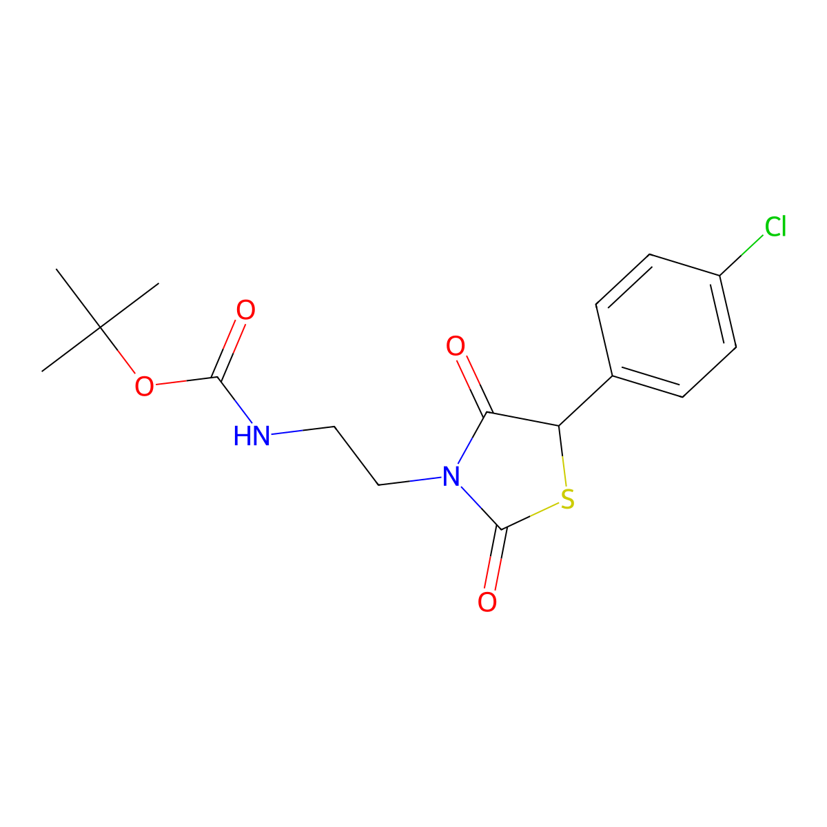 tert-Butyl (2-(5-(4-chlorophenyl)-2,4-dioxothiazolidin-3-yl)ethyl)carbamate molecular structure, CAS 1439908-35-6