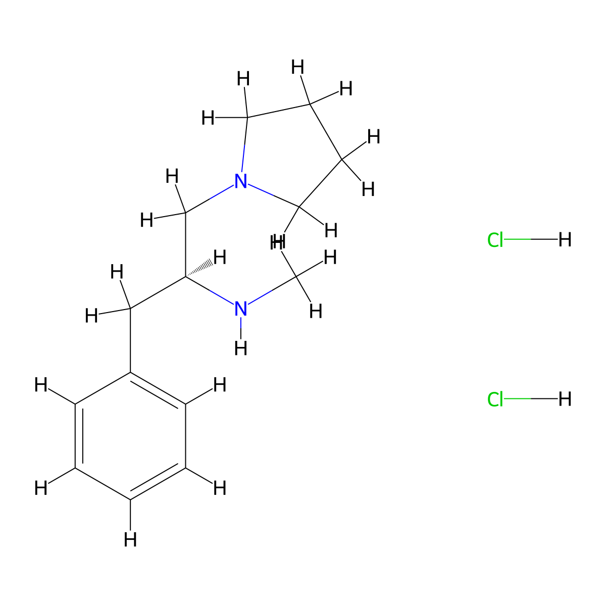 (S)-N-Methyl-1-phenyl-3-(pyrrolidin-1-yl)propan-2-amine dihydrochloride molecular structure, CAS 1439921-94-4