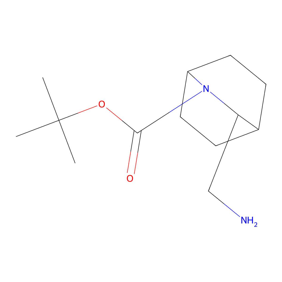 tert-butyl (3S)-3-(aminomethyl)-2-azabicyclo[2.2.2]octane-2-carboxylate molecular structure, CAS 1439922-02-7