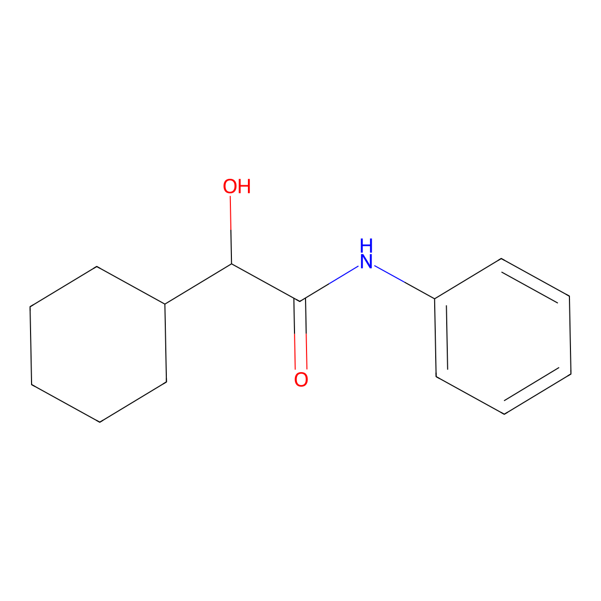 2-cyclohexyl-2-hydroxy-N-phenylacetamide molecular structure, CAS 143993-07-1