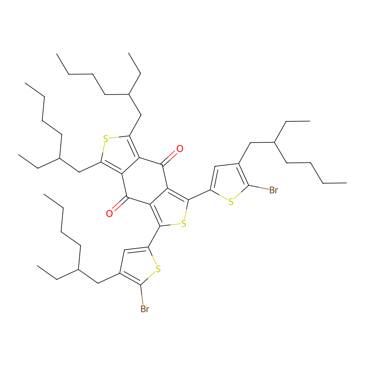 1,3-Bis(5-bromo-4-(2-ethylhexyl)thiophen-2-yl)-5,7-bis(2-ethylhexyl)benzo(1,2-c:4,5-c')dithiophene-4,8-dione molecular structure, CAS 1439937-07-1