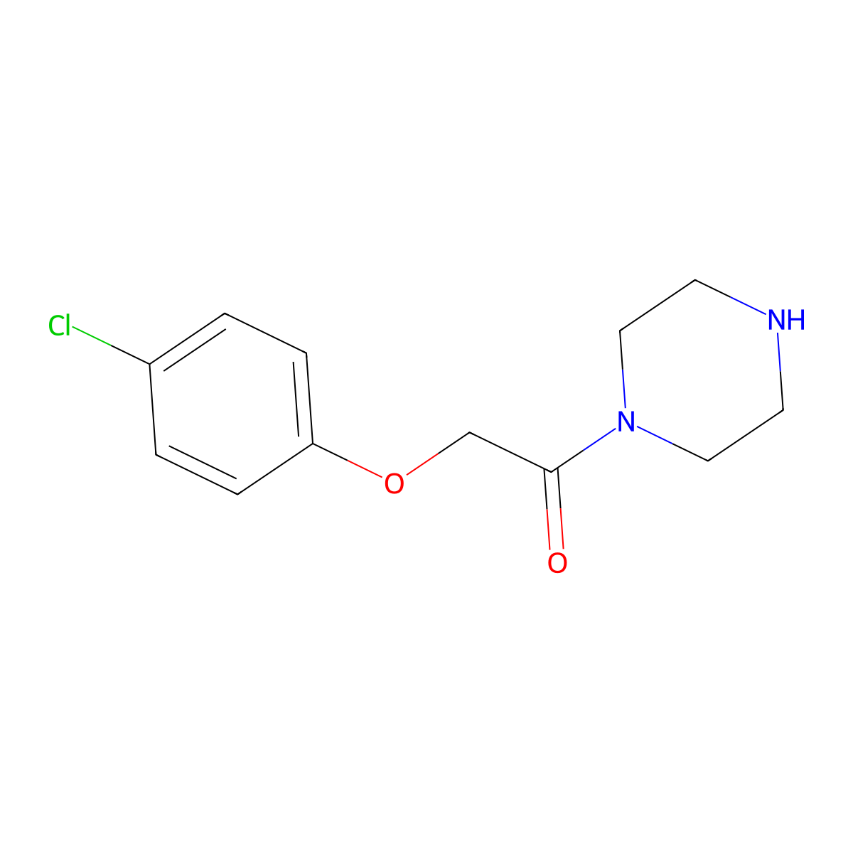 2-(4-Chlorophenoxy)-1-(piperazin-1-yl)ethanone molecular structure, CAS 143999-83-1