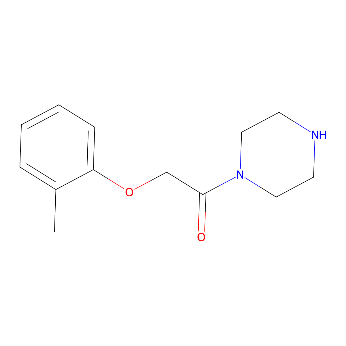 2-(2-Methylphenoxy)-1-(piperazin-1-yl)ethan-1-one molecular structure, CAS 143999-85-3