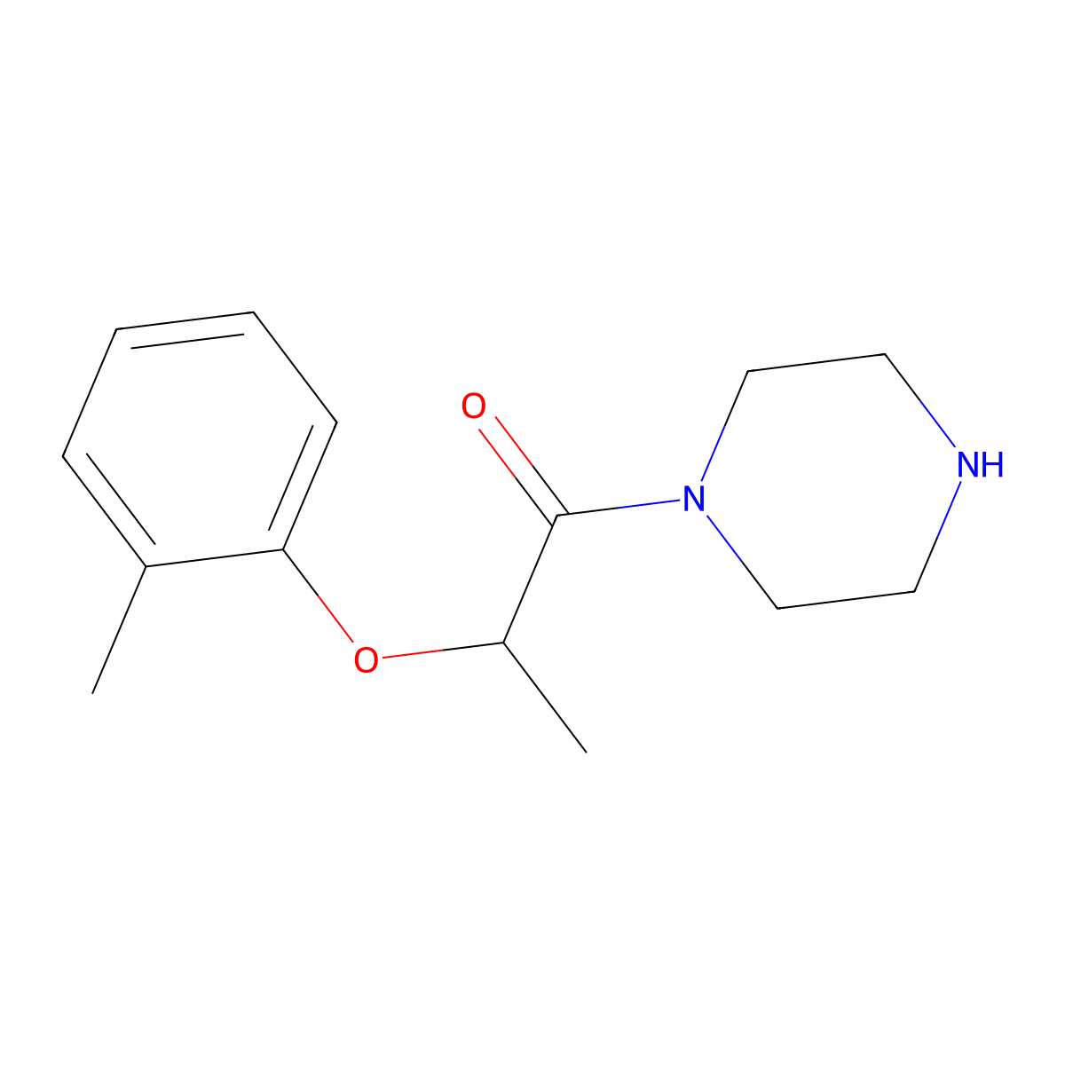 2-(2-Methylphenoxy)-1-(piperazin-1-YL)propan-1-one molecular structure, CAS 143999-86-4
