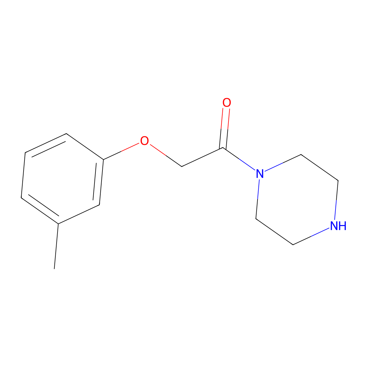 1-[(3-Methylphenoxy)acetyl]piperazine molecular structure, CAS 143999-87-5