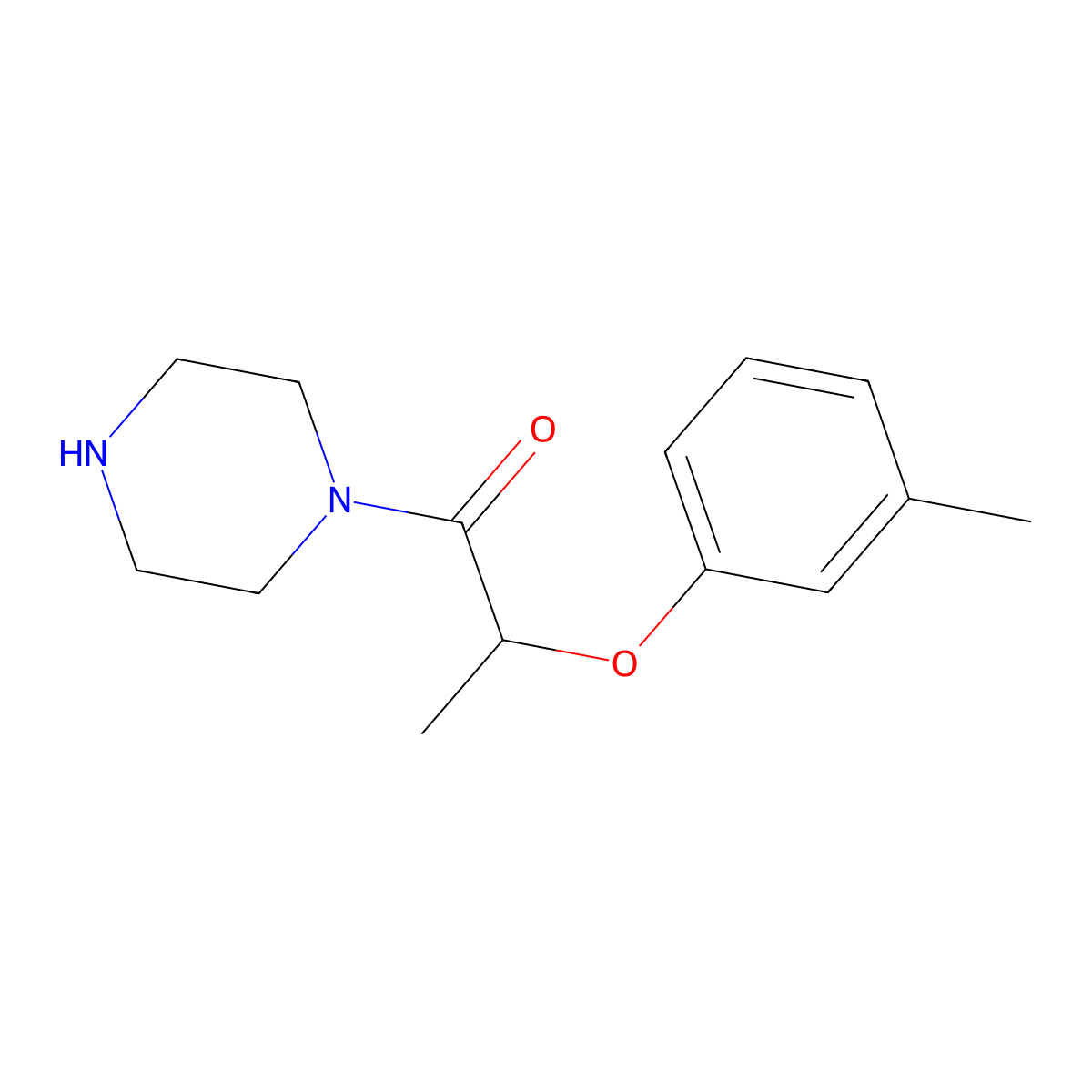 2-(3-Methylphenoxy)-1-(piperazin-1-YL)propan-1-one molecular structure, CAS 143999-88-6