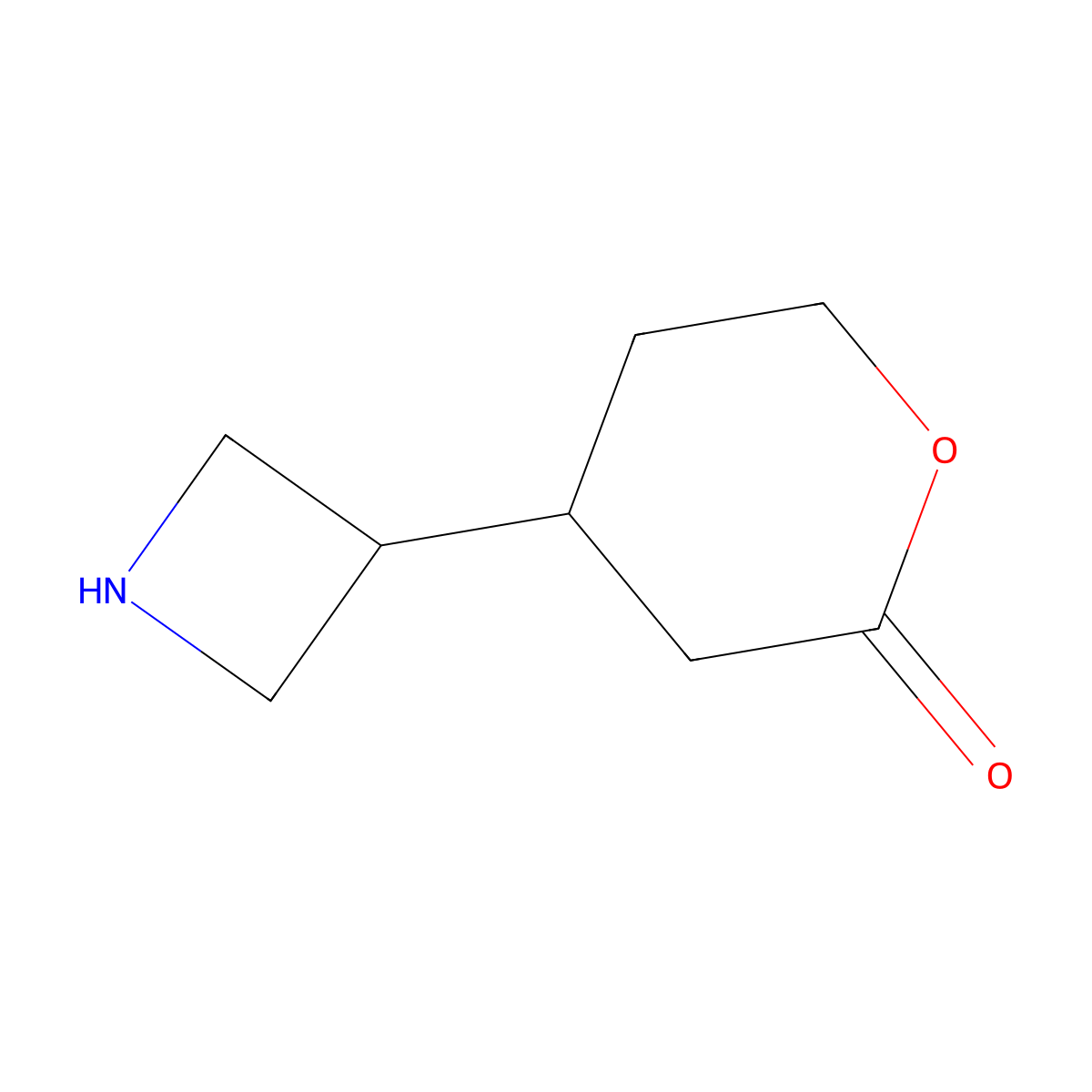 4-(Azetidin-3-yl)tetrahydro-2H-pyran-2-one molecular structure, CAS 1439991-18-0