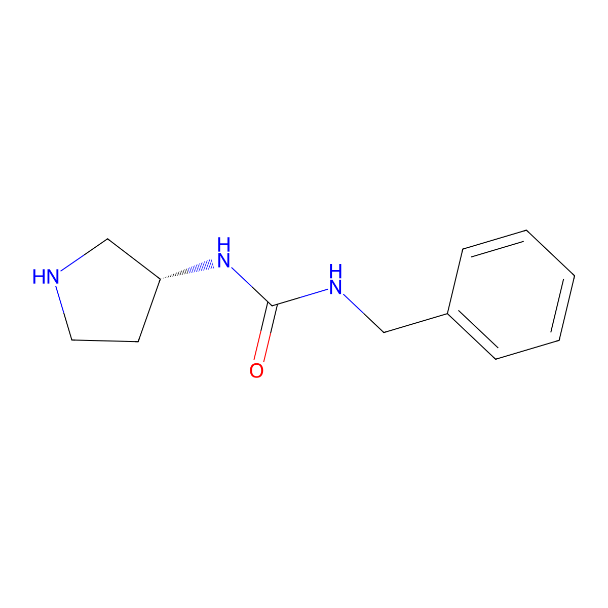 1-Benzyl-3-[(3R)-pyrrolidin-3-yl]urea molecular structure, CAS 1439991-36-2