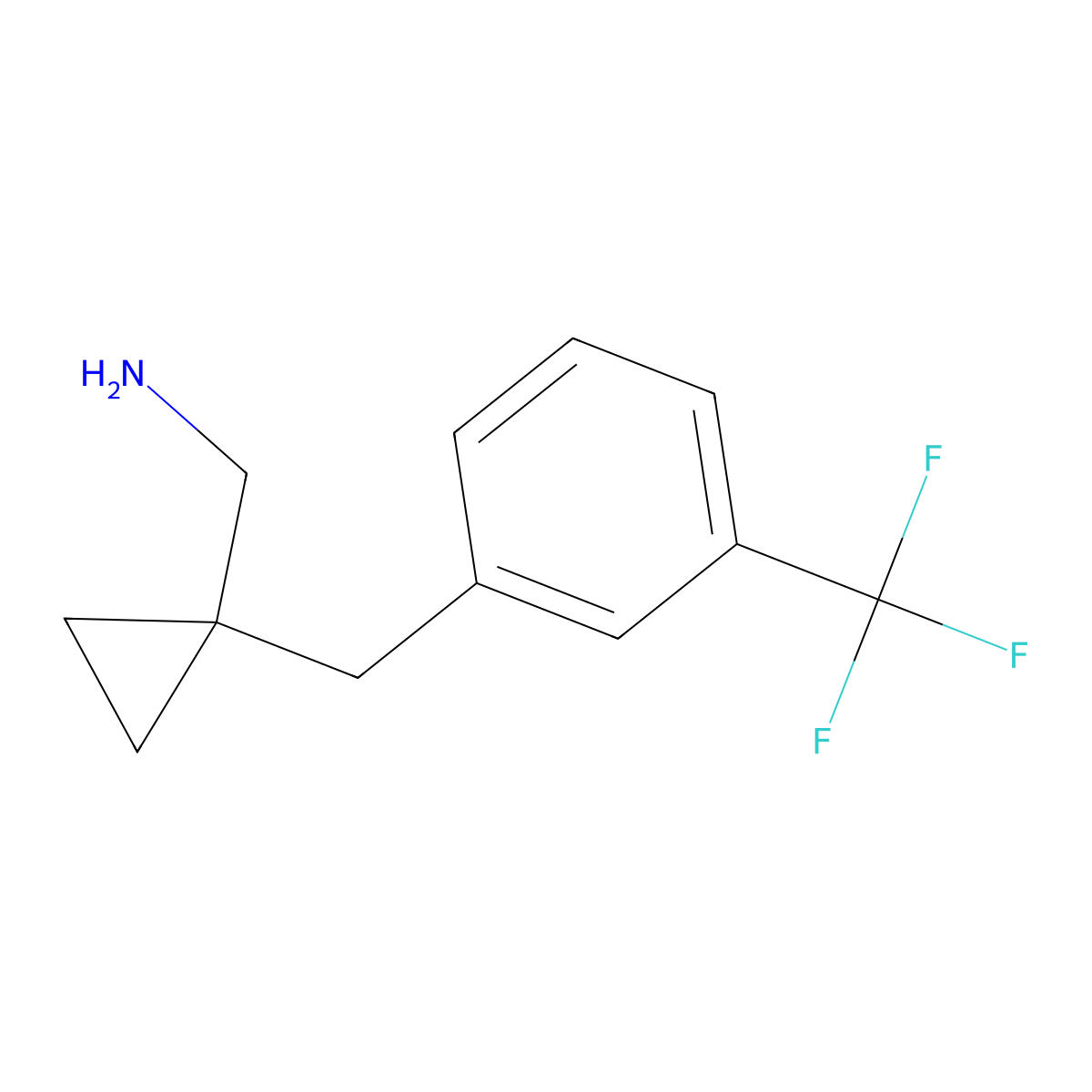 (1-{[3-(Trifluoromethyl)phenyl]methyl}cyclopropyl)methanamine molecular structure, CAS 1439991-66-8