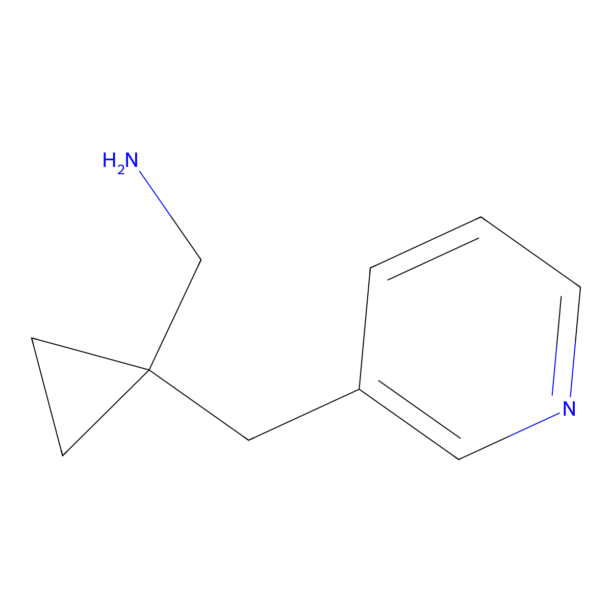 {1-[(Pyridin-3-yl)methyl]cyclopropyl}methanamine molecular structure, CAS 1439991-67-9