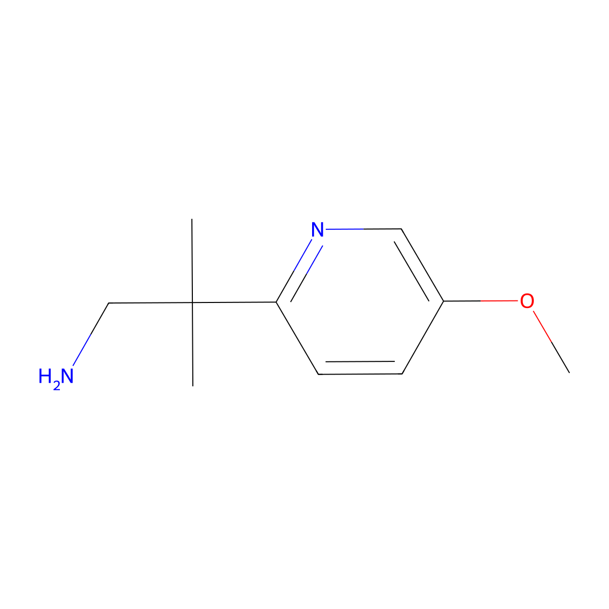 2-(5-Methoxypyridin-2-yl)-2-methylpropan-1-amine molecular structure, CAS 1439991-73-7
