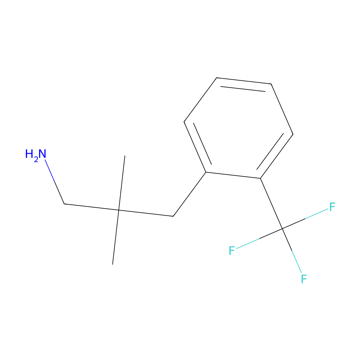 2,2-Dimethyl-3-[2-(trifluoromethyl)phenyl]propan-1-amine molecular structure, CAS 1439991-84-0