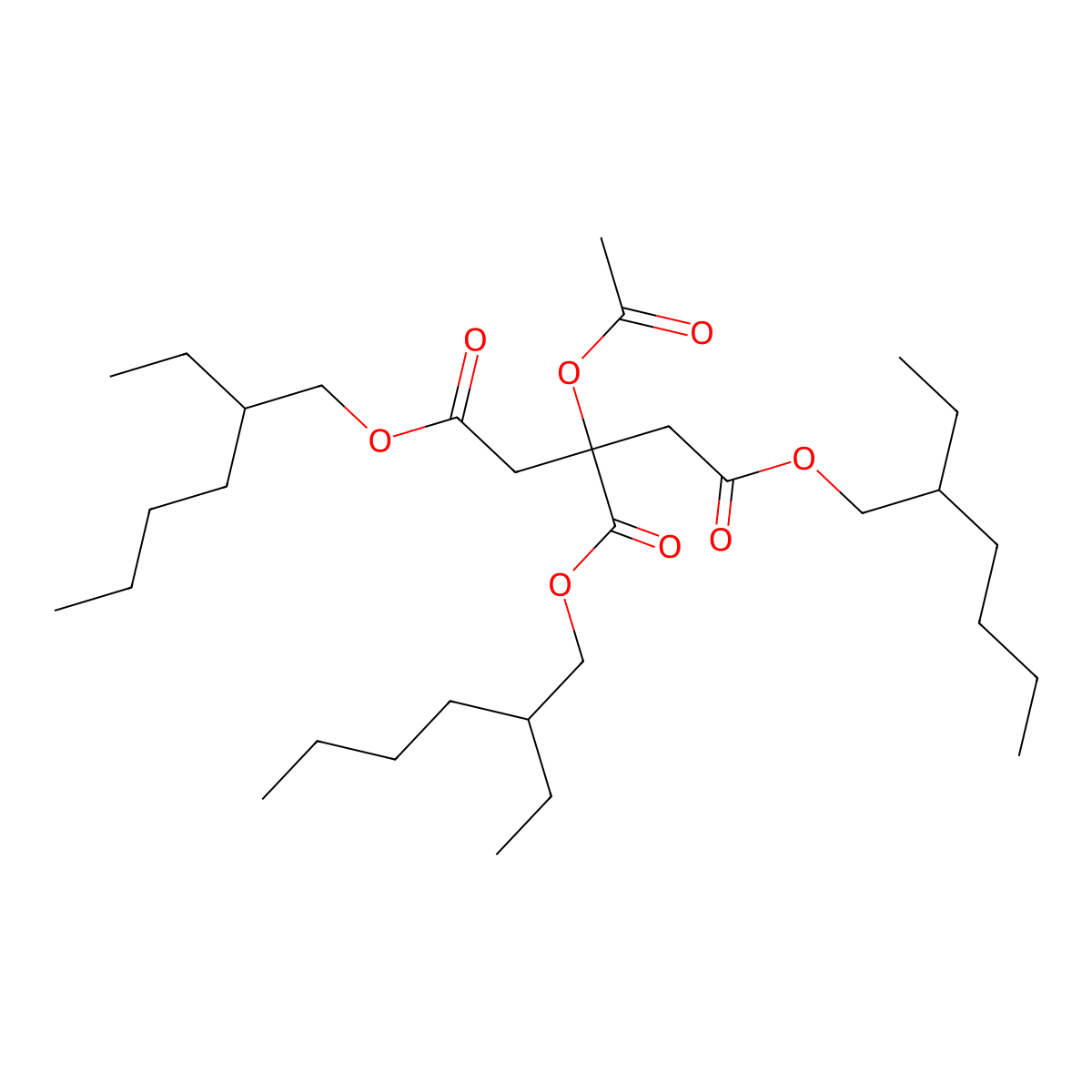 Acetyl Trioctyl Citrate molecular structure, CAS 144-15-0